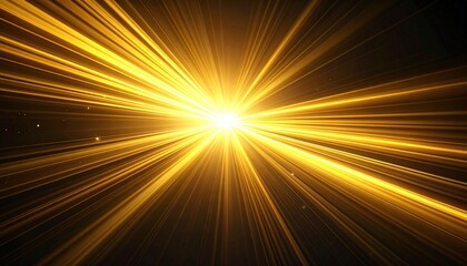 Golden light rays emanating from a bright source