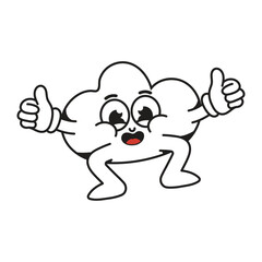 Cheerful cloud mascot character cartoon illustration