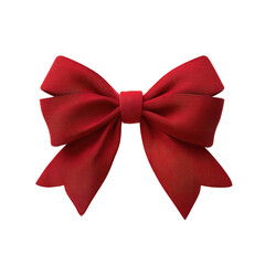 Red ribbon bow, full view, three-dimensional