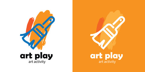 Abstract painting style logo perfect for digital and print branding.