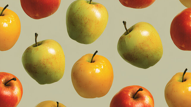 Naklejki Set of apple in 2d sticker