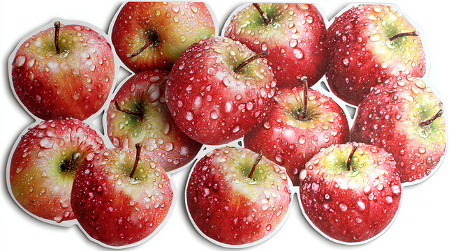 Naklejki Set of apple in 2d sticker