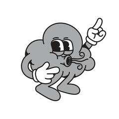 Obraz premium Cloud mascot character icon illustration