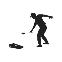 cornhole player silhouette