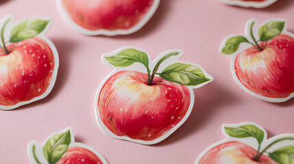 Naklejka premium Set of apple in 2d sticker