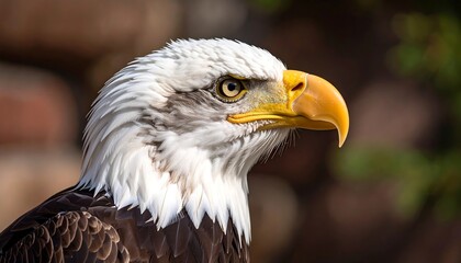 Fototapeta premium Close-up of an eagle's head and neck. Sharp focus on the bird's face