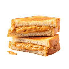 Naklejka premium Delicious Peanut Butter Sandwich Stack on Black Background for Food Photography