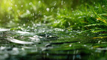 water drops on green leaf