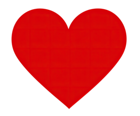 Solid red heart shape on black background