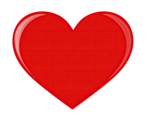 A glossy, vibrant red heart shape (1)
