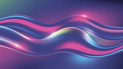 Obraz premium Futuristic Neon Abstract Wavy Background with Glowing Gradient