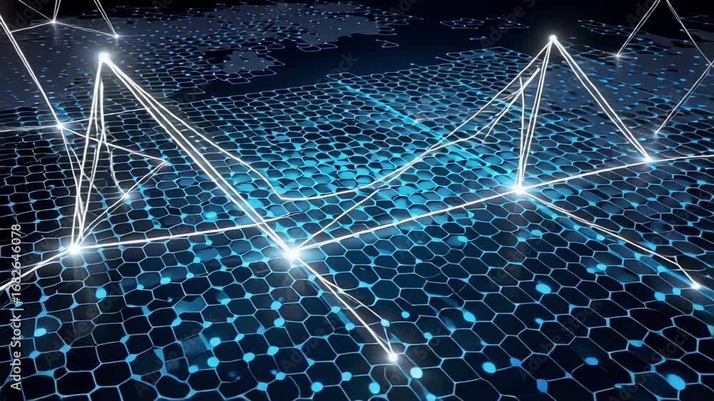 Aufkleber digital network data connection abstract technology background futuristic connection system