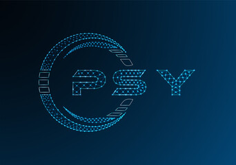PSY low poly letter logo vector design. PSY lower poly logo design. Low poly logo.