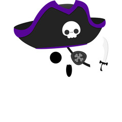 Simple Cute Cartoon Ghost Pirate Happy Halloween element Illustration flat style