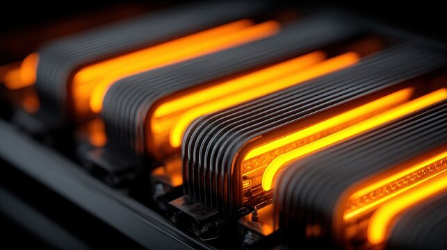 Close-Up of Heated Metal Elements Highlighting Industrial Design - Powered by Adobe