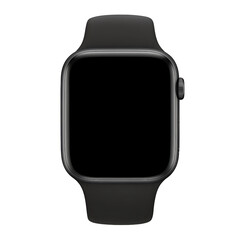 smartwatch with blank screen for mockups, isolated on transparent background