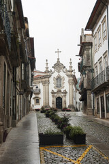 Old streets in Viana do Castelo, the torn in Northern Portugal             