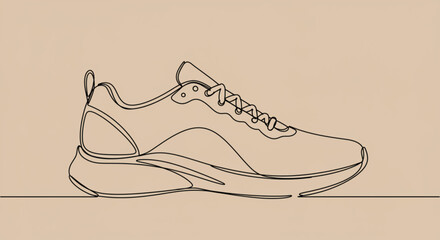Single Line Drawing of a Running Shoe