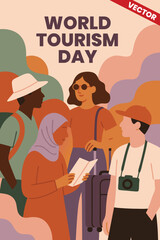 World Tourism Day: Embrace travel inspiration with this World Tourism Day poster celebrating global unity, tourism development, and the beauty of discovering cultures and destinations across the world