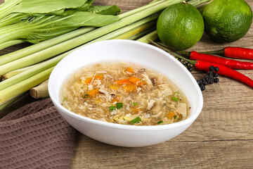 Asian gourmet crab soup with spices