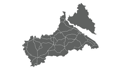 Obraz premium Ukraine Map.Cherkasy Oblast map.isolated on white background for website layouts,background,education, precise,customizable,Travel worldwide,map silhouette backdrop,earth geography, political,reports.