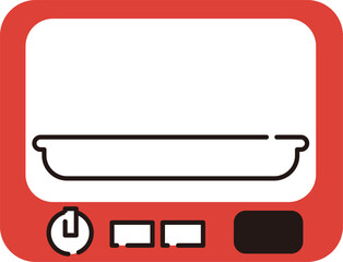 赤いオーブントースターのベクターイラスト素材