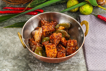 Indian cuisine - paneer with chilli