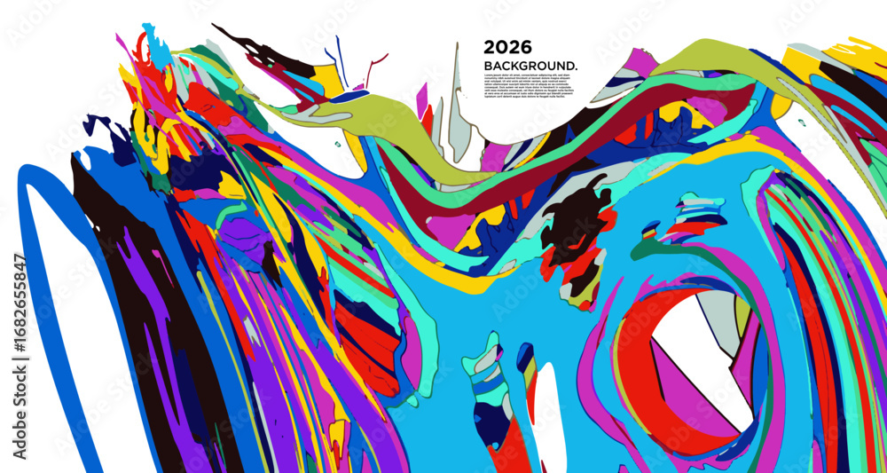 Poster abstract background with colorful lines