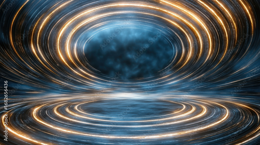 Poster futuristic glowing swirl lines create abstract scene with vibrant energy and depth