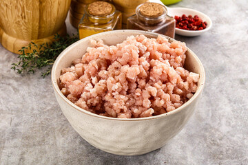 Homemade Raw pork minced meat