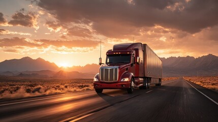 Obraz premium truck road transportation cargo highway transport