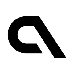 Abstract Black Geometric Letter A Design Isolated on White Background