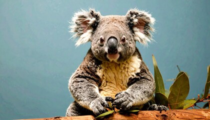Sure! Here's a clean and detailed prompt for generating a **koala animal picture** with a **blue background**, in a **sitting pose**, as **one big central image**:

---

**Prompt (for AI image generat