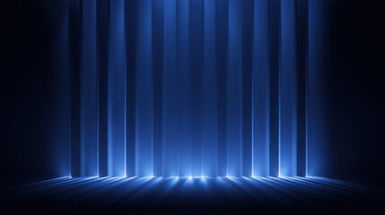 A blue abstract background with vertical light strips, showcasing a modern and sleek visual aesthetic.