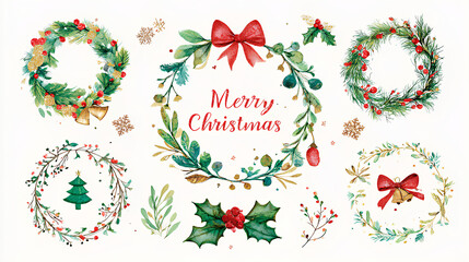 Christmas wreath with bells and ribbon