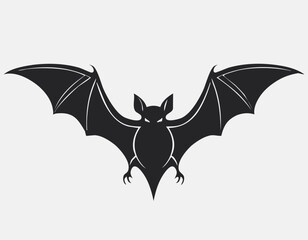Obraz premium Bat Animal Vector Logo in Black and White, Minimalist and Simple Design, Perfect for Wildlife Branding, Nature Illustration, and Unique Animal Identity 