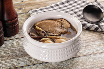 Japanese Ramen soup with duck