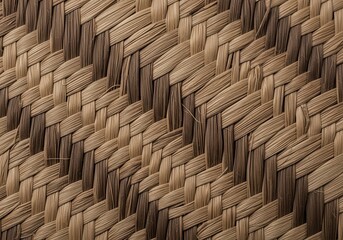 A textured surface showing a diagonal weave of natural fibers, such as bamboo or palm leaves