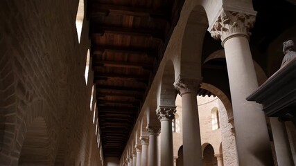 Abbey of sant'antimo columns and arches: tuscany architectural marvel