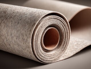 Rolled beige textile material
