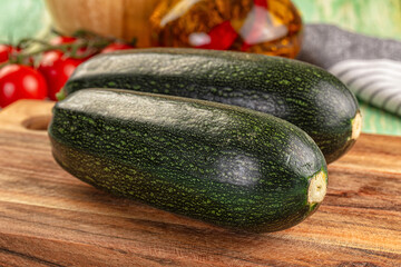 Young fresh raw green zucchini