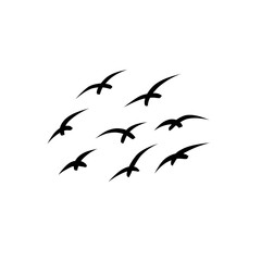 Elegant flock of birds vector, perfect for posters, t-shirts, and graphic design.