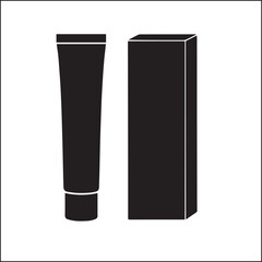 Tube Box silhouette vector on white background