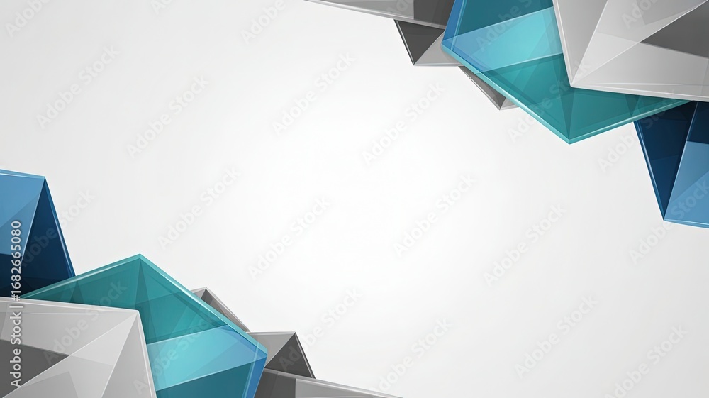 Poster abstract geometric composition: a modern and sleek digital artwork, featuring an array of geometric 