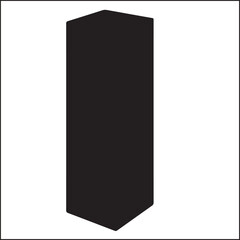 Tall Box silhouette vector on white background