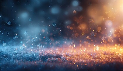 Winter wonderland bokeh, snowflakes