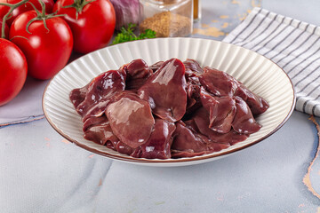 Raw chicken liver for cooking