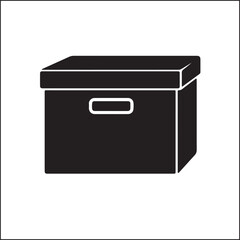 Storage Box silhouette vector on white background