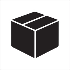 Cardboard Box silhouette vector on white background