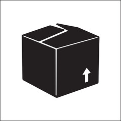 Parcel Box silhouette vector on white background